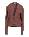 Diana Gallesi Woman Cardigan Light Brown Size Xl Acrylic, Polyamide, Alpaca Wool In Beige