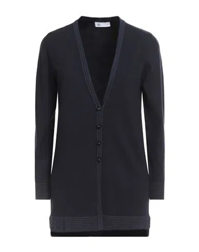 Diana Gallesi Woman Cardigan Midnight Blue Size M Polyester, Viscose, Acrylic, Polyamide, Elastane