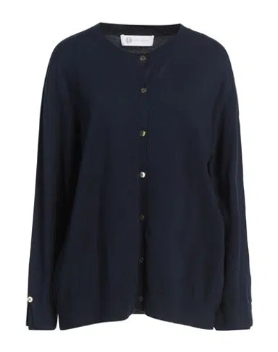 Diana Gallesi Woman Cardigan Midnight Blue Size Xl Viscose, Polyamide