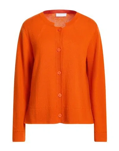 Diana Gallesi Woman Cardigan Orange Size Xl Cashmere