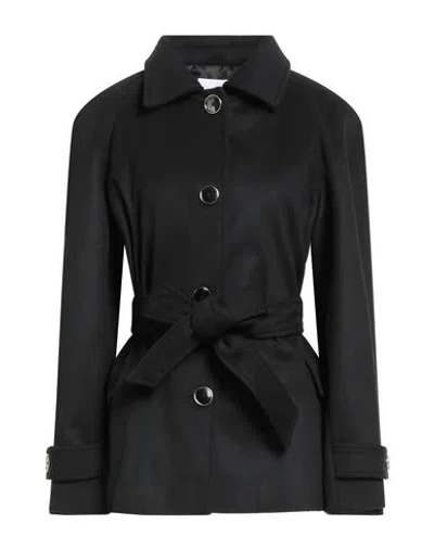 Diana Gallesi Woman Coat Black Size 10 Wool, Polyamide, Cashmere