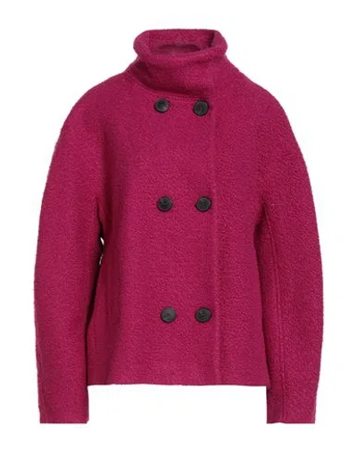 Diana Gallesi Woman Coat Fuchsia Size 12 Polyester In Pink