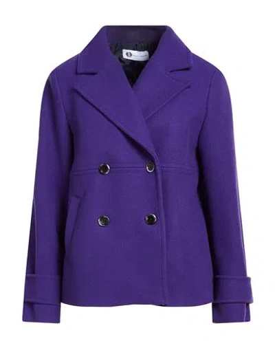 Diana Gallesi Woman Coat Purple Size 8 Polyester