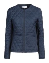 Diana Gallesi Woman Jacket Navy Size 6 Polyamide, Polyester, Elastane In Navy Blue