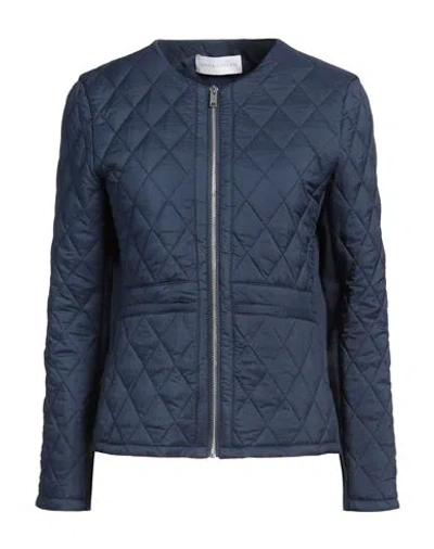 Diana Gallesi Woman Jacket Navy Size 6 Polyamide, Polyester, Elastane In Navy Blue