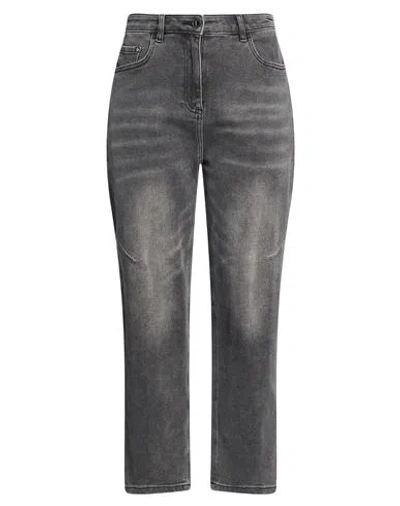 Diana Gallesi Woman Jeans Charcoal Size 6 Cotton, Polyester, Elastane, Viscose In Gray
