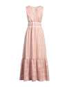 Diana Gallesi Woman Maxi Dress Blush Size 16 Cotton, Polyester In Pink