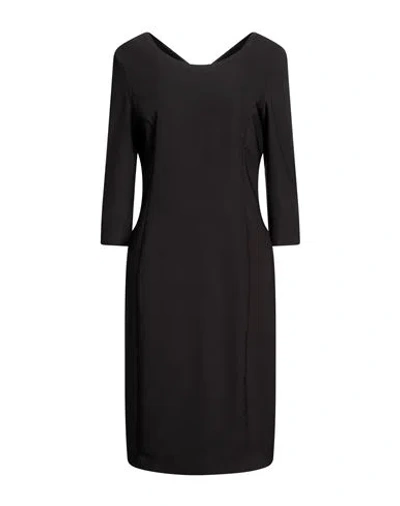 Diana Gallesi Woman Midi Dress Black Size 16 Polyester, Elastane