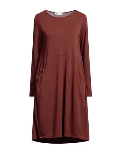 Diana Gallesi Woman Midi Dress Brown Size 12 Polyester