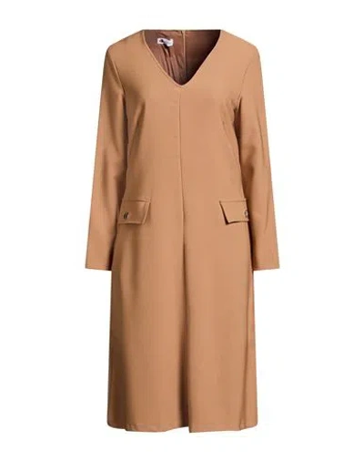 Diana Gallesi Woman Midi Dress Camel Size 6 Polyester, Elastane In Brown