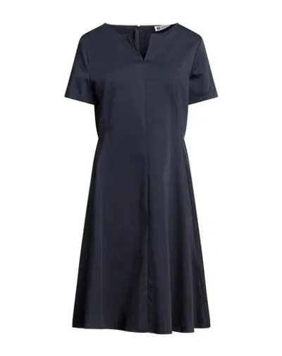 Diana Gallesi Woman Midi Dress Midnight Blue Size 10 Cotton, Polyester, Elastane