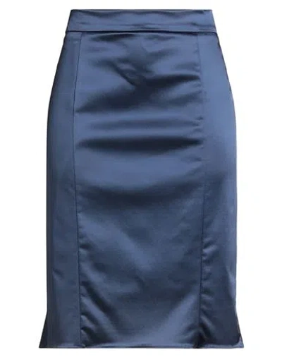 Diana Gallesi Woman Midi Skirt Blue Size 14 Acetate, Polyamide, Elastane