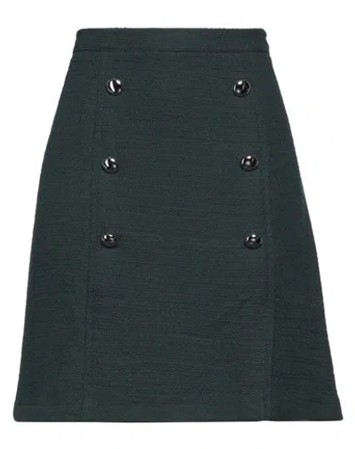 Diana Gallesi Woman Mini Skirt Dark Green Size 10 Cotton
