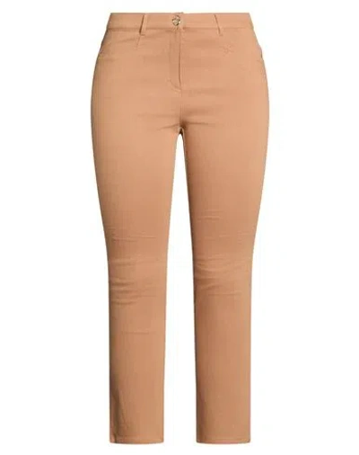 Diana Gallesi Woman Pants Camel Size 10 Cotton, Viscose, Elastane In Beige