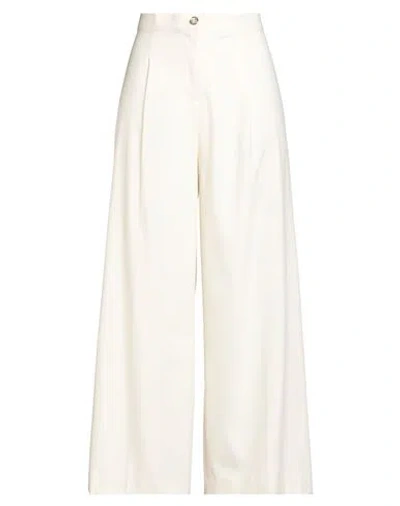 Diana Gallesi Woman Pants Ivory Size 10 Polyester, Viscose, Elastane In Neutral