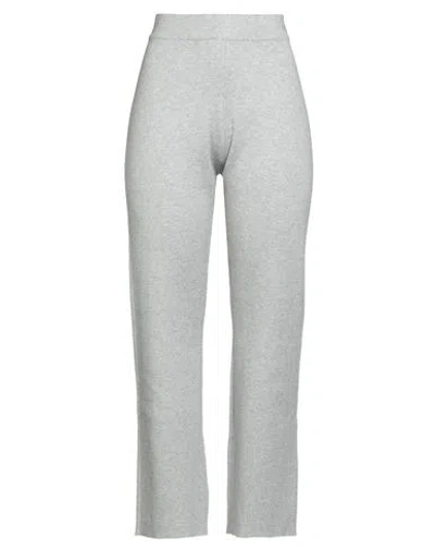 Diana Gallesi Woman Pants Light Grey Size L Cotton, Viscose, Polyamide, Elastane In Gray