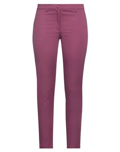 Diana Gallesi Woman Pants Mauve Size 4 Cotton, Elastane In Purple