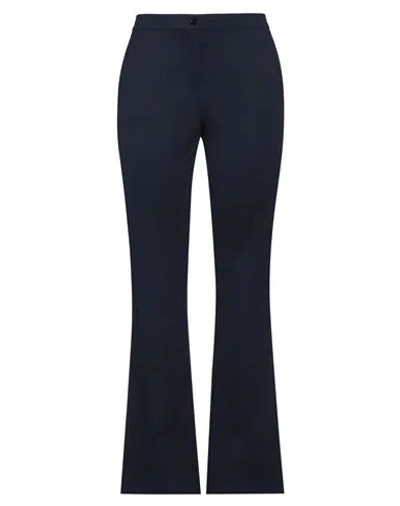 Diana Gallesi Woman Pants Navy Size 10 Viscose, Polyamide, Elastane In Navy Blue