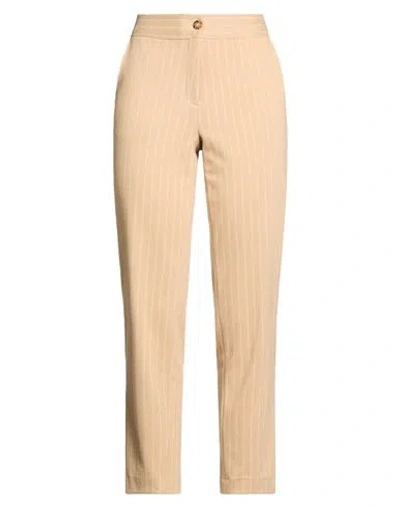 Diana Gallesi Woman Pants Sand Size 8 Polyester, Viscose, Polyamide, Elastane In Neutral