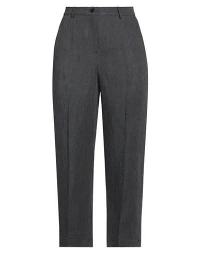 Diana Gallesi Woman Pants Charcoal Size 14 Linen, Viscose In Grey