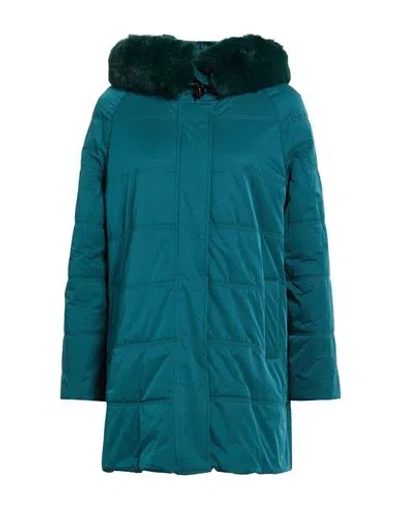 Diana Gallesi Woman Puffer Deep Teal Size 14 Polyester In Green