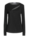 Diana Gallesi Woman Sweater Black Size 14 Viscose, Polyamide, Polyester, Elastane