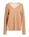 Diana Gallesi Woman Sweater Camel Size Xl Wool In Neutral