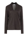 Diana Gallesi Woman Sweater Dark Brown Size 12 Viscose, Polyamide, Polyester, Elastane In Brown