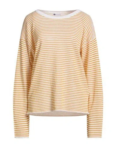 Diana Gallesi Woman Sweater Mustard Size Xl Cotton, Viscose, Polyamide, Metallic Fiber In Yellow