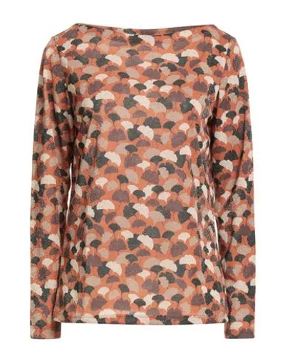 Diana Gallesi Woman Sweater Rust Size 10 Polyester, Metallic Fiber, Polyamide, Elastane In Red
