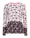 Diana Gallesi Woman Cardigan White Size L Viscose, Polyamide In Multi