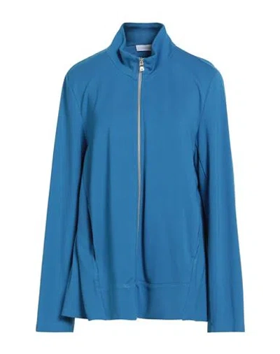 Diana Gallesi Woman Sweatshirt Azure Size 14 Viscose, Polyamide, Elastane In Blue