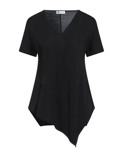 Diana Gallesi Woman T-shirt Black Size 4 Polyester, Elastane