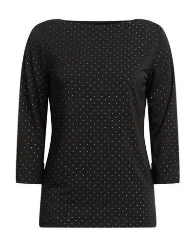 Diana Gallesi Woman T-shirt Black Size 6 Polyester, Elastane