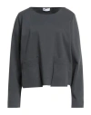 Diana Gallesi Woman T-shirt Charcoal Size 8 Viscose, Polyamide, Elastane In Gray