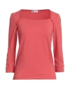 Diana Gallesi Woman T-shirt Coral Size 14 Cotton, Elastane