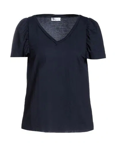 Diana Gallesi Woman T-shirt Midnight Blue Size 6 Viscose, Polyamide