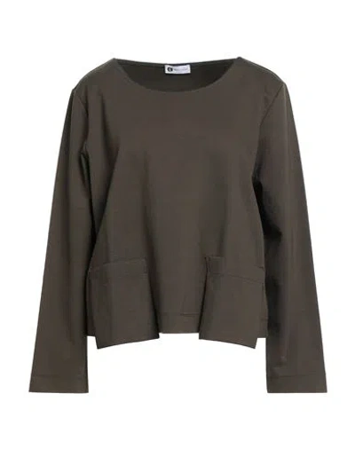 Diana Gallesi Woman T-shirt Military Green Size 12 Viscose, Polyamide, Elastane In Brown