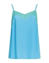 Diana Gallesi Woman Top Azure Size 12 Polyester, Polyamide In Blue