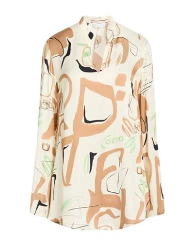 Diana Gallesi Woman Top Beige Size 6 Viscose In Multi