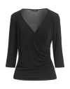 Diana Gallesi Woman Top Black Size 10 Viscose, Elastane In Black