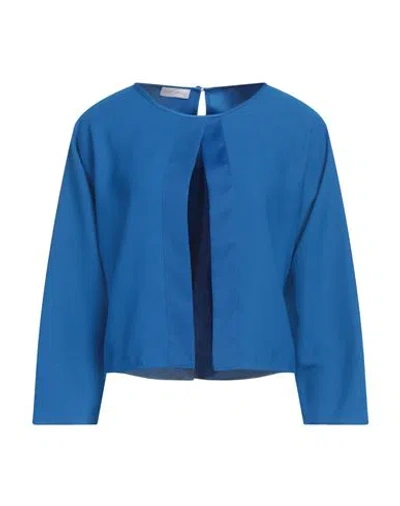 Diana Gallesi Woman Top Bright Blue Size 8 Polyester