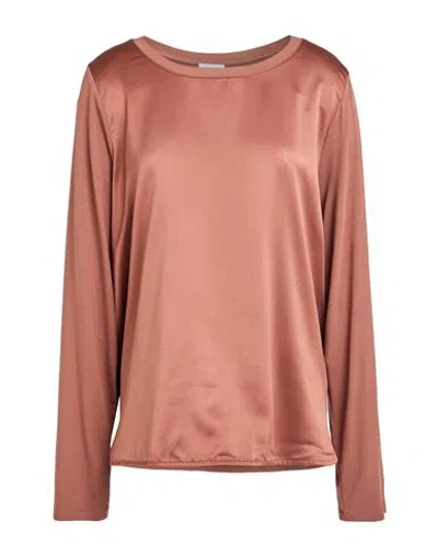 Diana Gallesi Woman Top Brown Size 12 Viscose, Elastane, Polyester