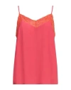 Diana Gallesi Woman Top Coral Size 12 Polyester, Polyamide In Red