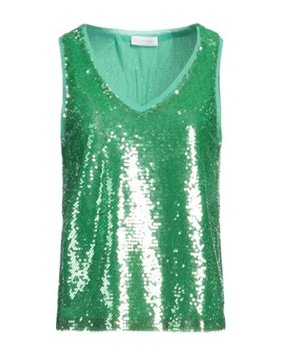 Diana Gallesi Woman Top Green Size 12 Polyester