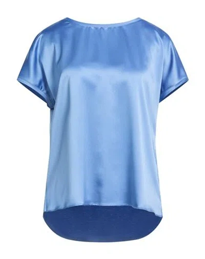 Diana Gallesi Woman Top Light Blue Size 8 Viscose, Elastane, Polyester