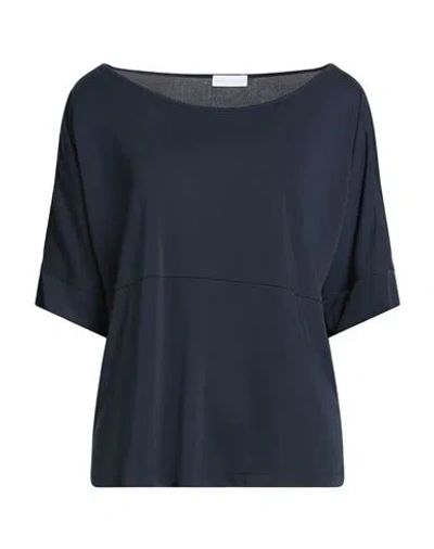 Diana Gallesi Woman Top Navy Size 10 Polyester In Blue