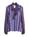 Diana Gallesi Woman Top Navy Size 12 Viscose In Blue