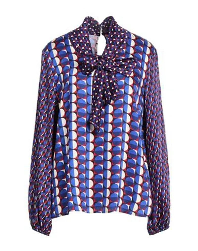 Diana Gallesi Woman Top Navy Size 12 Viscose In Blue