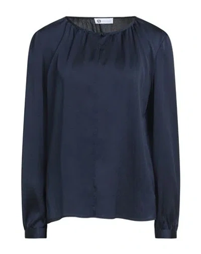 Diana Gallesi Woman Top Navy Size 8 Polyester In Blue
